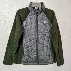 NEW BALANCE WOMEN'S ACTIVE WEAR RUNNING JACKET BLACK.GRAY FLEECE LINED   SZ L